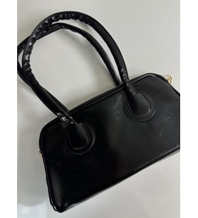 Kadın El ve Omuz Çantası Vintage Model Parlak Deri Gold Detaylı Kadın Çanta