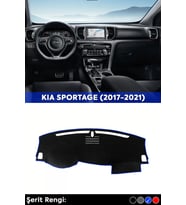 Kıa Sportage (2017-2020) 3d Torpido Koruma Kılıfı - Ön Göğüs Panel Kaplama - Mavi Şerit