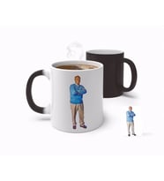 BK Gift Kişiye Özel Tam Boy Büyükbaba Karikatürlü Sihirli Kupa Bardak-1 (Beyaz)