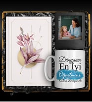 Öğretmenler Gününe Özel Tasarım Kupa & Özel Tasarım Defter & Kişiye Özel Çerçeve Hediye Seti