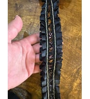 ZİRKON TAŞLI PİLELİ FİLELİ DEKORATİF ŞERİT DİKİŞ AKSESUARI (1 METRE)