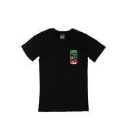 Pembe Gamer Club Cep Logo Tasarımlı Siyah Tişört