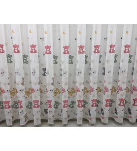 NİVEMESHOME HYL00009.801 ESTE BEAR ÇOCUK ODASI 1/2.5 PİLE TÜL PERDE PEMBE APM