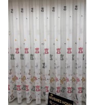 NİVEMESHOME HYL00009.801 ESTE BEAR ÇOCUK ODASI 1/2.5 PİLE TÜL PERDE PEMBE APM