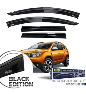 Niken Dacia Duster Cam Rüzgarlığı Siyah Kromlu 4'Lü 2018+ Sonrası Uyumlu