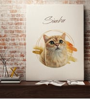 BK Gift Kişiye Özel Evcil Hayvan Karikatürlü Kanvas Tablo-6, Arkadaş Hediye, Sevgiliye Hediye, Ev Hediyesi