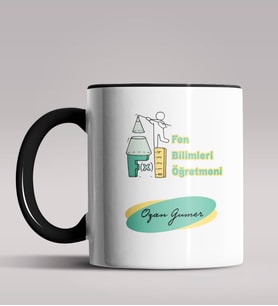 Kişiye Özel Fen Bilimleri Öğretmeni Tasarımlı Siyah Renk Kupa  (Siyah)