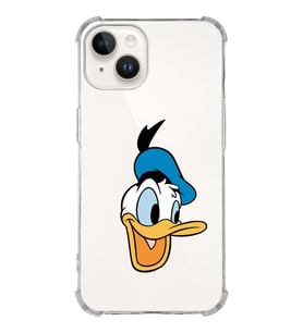 Apple iPhone 14 Uyumlu Köşe Korumalı Antişok Kapak Donald Duck Tasarımlı Şeffaf  Kılıf