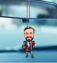 Kişiye Özel Boksör Tasarımlı Karikatür Araba Dikiz Ayna Süsü 5
