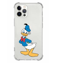 Apple iPhone 12 Pro Uyumlu Köşe Korumalı Antişok  Kapak Donald Duck Tasarımlı Şeffaf  Kılıf