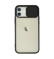 Apple İphone 12 Kılıf Palm Buzlu Kamera Sürgülü Silikon - Siyah