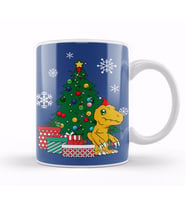 Agumon Around The Christmas Tree Digimon Kupa Bardak Porselen