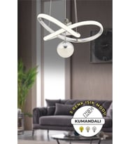 Modern Renkli Kumandalı Dimmerli Sarkıt LED Avize, Salon ve Mutfak İçin Şık Aydınlatma