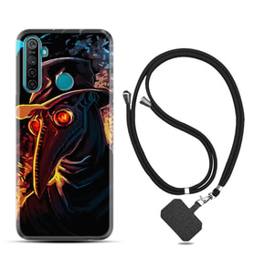 Realme 5i 5 Pro 6i 7 Pro 8 Kılıf Boyun Askılı Silikon Karga 1616