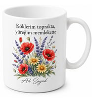 Memleket Çiçeği Temalı Baskılı Kupa Bardak Özel Tasarım Hediye