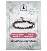 Bordo Granat Lal Natürel Kesim Doğal Taş Bileklik