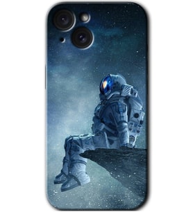 İphone 15 Kılıf HD Desen Baskılı Kılıf - Astronot Yalnızlığı
