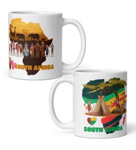 Güney Afrika Kupa Bardak 2 Adet Seyahat Hatıra South Africa Mug (Karışık)