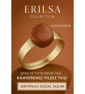 Sertifikalı Kahverengi Yıldız Taşı Yüzük – Ayarlanabilir Doğal Taş Kalın Tımbıl Kasa
