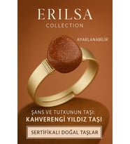 Sertifikalı Kahverengi Yıldız Taşı Yüzük – Ayarlanabilir Doğal Taş Kalın Tımbıl Kasa