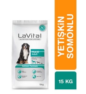 LaVital Maxi Adult Orta&Büyük Irk Yetişkin Somonlu Kuru Köpek Maması 15 Kg