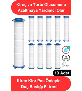 #Filtre 10 Adet Duş Başlığı Filtresi Kireç Klor Pas Önleyici Yedek Filtre Seti Pamuk Su Arıtma Kartu