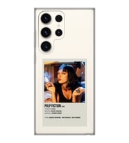 Samsung Galaxy S23 ULTRA Uyumlu Pulp Fiction Minimalist Poster Desenli Şeffaf Telefon Kılıfı
