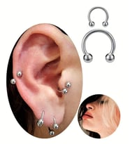 Kıkırdak Tragus Septum Ve Kulak Memesi 6mm 10mm Piercing Çift (2 Adet) Smiley-0VP121