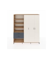 Hyperion Dolap 16 Raflı 2 Çekmeceli 3 Kapaklı 220x44x243 Çam-Aytaşı/Antrasit