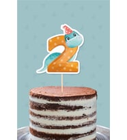 Baby Dinozor Teması 2 Yaşında Pasta Süsü *Kalın Kağıt