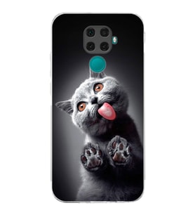 PrintiFy Huawei Mate 30 Lite ile Uyumlu Kedi 2 Kamera Korumalı Şeffaf Kılıf