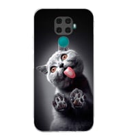 PrintiFy Huawei Mate 30 Lite ile Uyumlu Kedi 2 Kamera Korumalı Şeffaf Kılıf