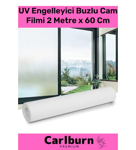 Özel Üretim İç Göstermeyen Yapışkan İz Bırakmaz UV Engelleyici Buzlu Cam Filmi 2 Metre x 60 Cm