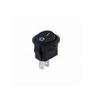IC-134E   Mini (S) Yuvarlak Işıksız Anahtar On-Off 2P Siyah