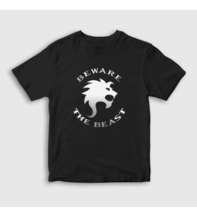 Presmono Unisex Çocuk Siyah Beware The Beast In Black T-Shirt 536741tt