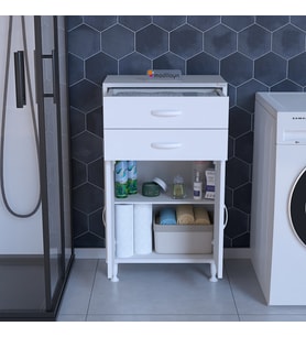 MODİLAYN 54 x 95,1 x 32 cm 2 Kapaklı 2 Çekmeceli 2 Bölmeli Çok Amaçlı Dolap Banyo Dolabı Ofis Dolabı