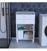 MODİLAYN 54 x 95,1 x 32 cm 2 Kapaklı 2 Çekmeceli 2 Bölmeli Çok Amaçlı Dolap Banyo Dolabı Ofis Dolabı
