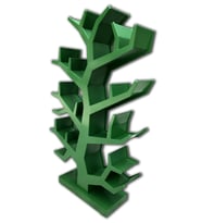 Kitaplık 13895 Ahşap AĞAÇ DALI model Tek Parça MDF Parlak YEŞİL Lake El Yapım