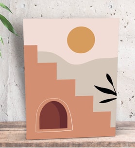 BK Gift Minimalist Landscape Tasarımlı Dekoratif Mini Kanvas Tablo 15x20cm-1