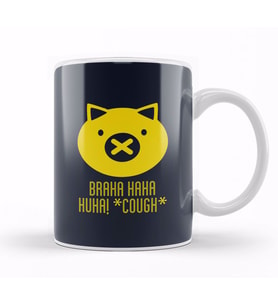 Roadhog Braha Haha Cough Logo Overwatch Kupa Bardak Porselen