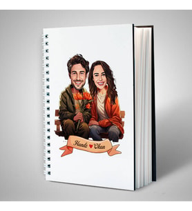 Sevgiliye Hediye Kişiye Özel Ciftlere Özel Bankta Aşkımız Karikatürlü Defter