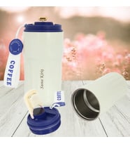 KİŞİYE ÖZEL İSİM BASKILI LED SICAKLIK GÖSTERGELİ DERECELİ TERMOS 400 ML (Mavi)
