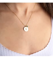 Glorria Kişiye Özel Doğum Taşlı Plaka Gümüş Kolye (Çok Renkli)