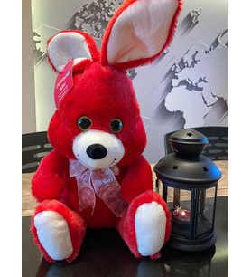 SELAY TOYS KIRMIZI TAVŞAN PELUŞ OYUNCAK 30cm