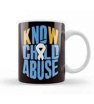 No Child Abuse Prevention Awareness Month April Blue Ribbon Kupa Bardak Porselen