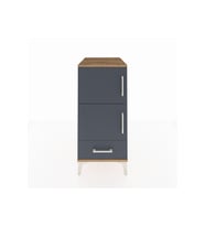 Kronos Komodin 4 Raflı Tek Çekmeceli Tek Kapaklı 44x59x96 Çam-Antrasit