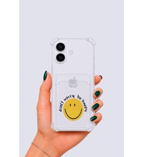 iPhone 16 Kartlıklı Gülücük Desenli Kılıf - HUOBPS9513-9046