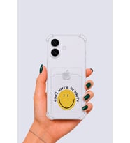 iPhone 16 Kartlıklı Gülücük Desenli Kılıf - HUOBPS9513-9046