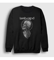 Presmono Unisex Siyah Skeleton Lamb Of God Sweatshirt