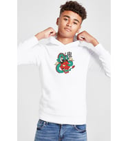 Dragon Samurai Anime Beyaz Çocuk 3ip Kapşonlu Sweatshirt